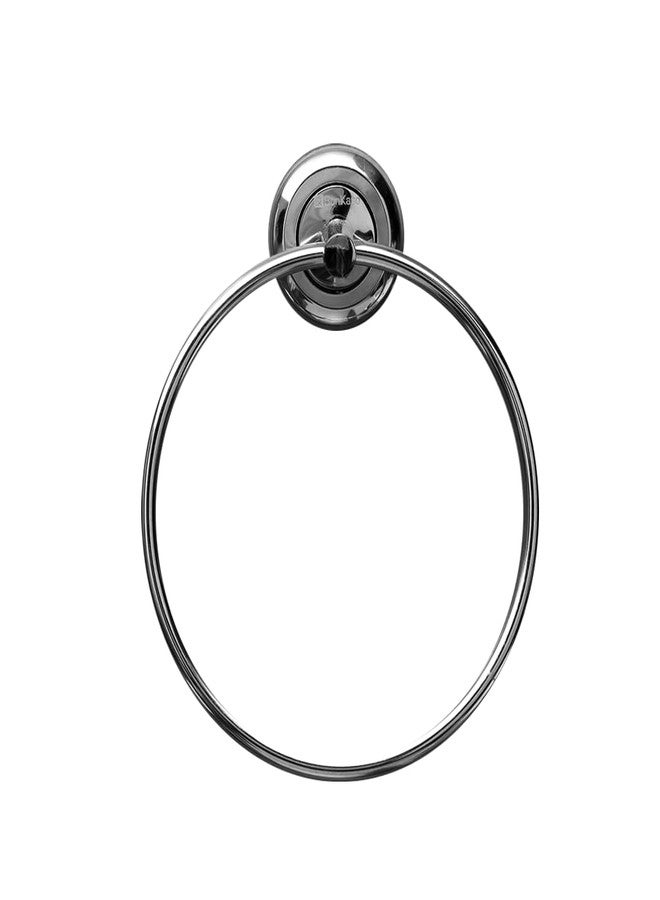 BonKaso FL-02 Stainless Steel Towel Ring for Bathroom/Wash Basin/Napkin-Towel Hanger (Chrome Finish) - Image 1